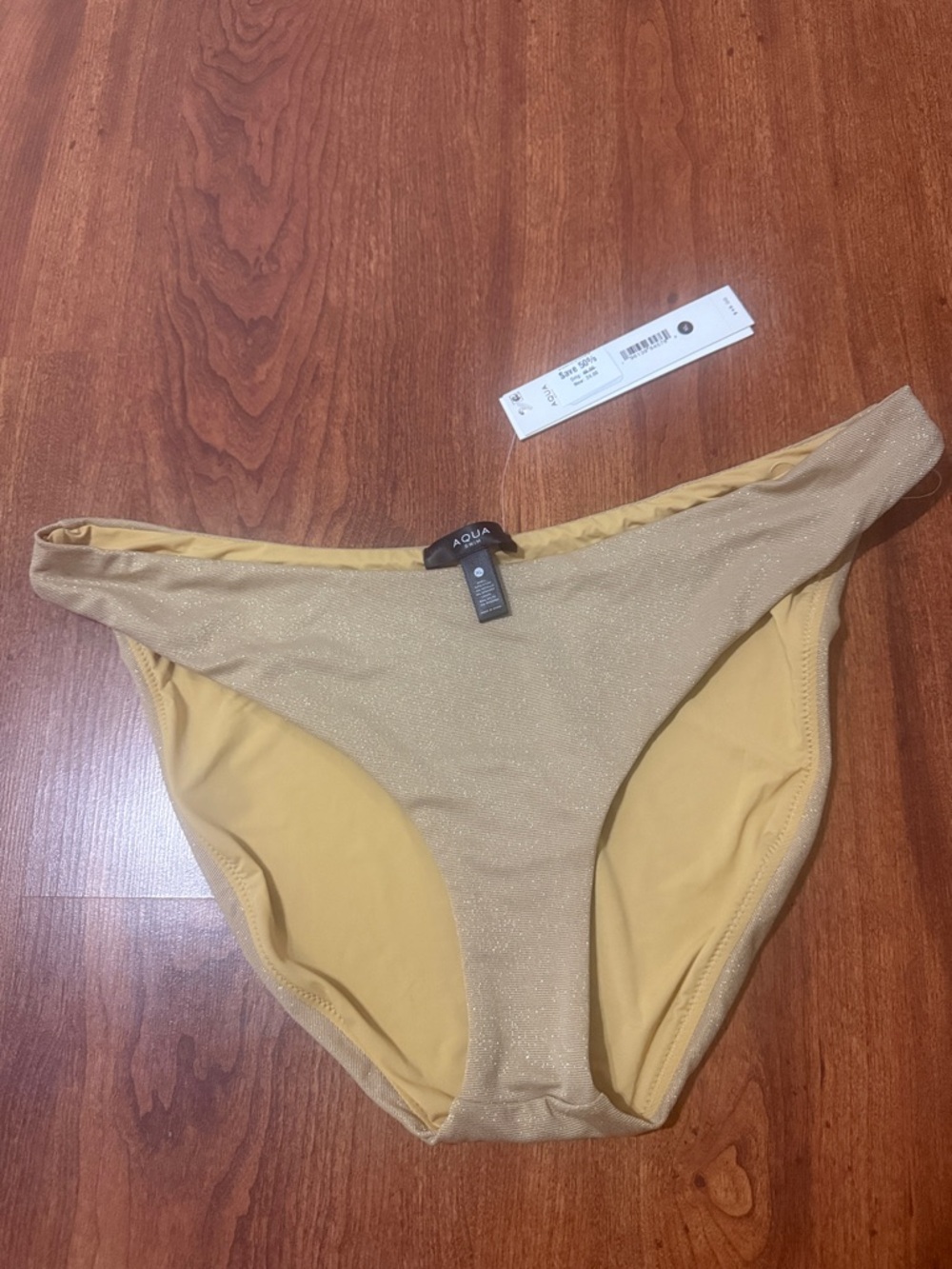 Aqua Shimmery Gold Bikini Bottom
